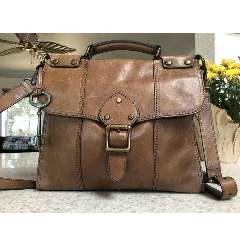 FOSSIL Vintage Revival Brown Crossbody Messenger
